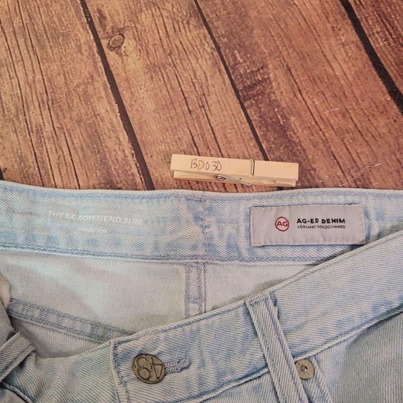 Adriano Goldschmied Womens Jeans 30 Ex-Boyfriend Slim Slouchy Raw Hem Distressed - Picture 13 of 14